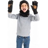 image:imageFunky Junque Kids Matching Winter Solid Ribbed Beanie Cap Fleece Lined Neck Warmer Stretchy Toddler Gloves BundleBlack