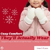 image:imageFunky Junque Kids Mittens  Thermal Knit Fleece Lined Winter Gloves for Boys amp Girls Ages 57 Soft Cozy Cold Weather Wear2 Pack  Ivory  Red