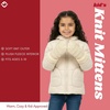 image:imageFunky Junque Kids Mittens  Thermal Knit Fleece Lined Winter Gloves for Boys amp Girls Ages 57 Soft Cozy Cold Weather WearBeige