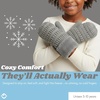 image:imageFunky Junque Kids Mittens  Thermal Knit Fleece Lined Winter Gloves for Boys amp Girls Ages 57 Soft Cozy Cold Weather WearHeather Grey