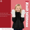image:imageFunky Junque Kids Mittens  Thermal Knit Fleece Lined Winter Gloves for Boys amp Girls Ages 57 Soft Cozy Cold Weather WearIvory