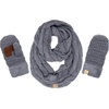 image:imageFunky Junque Kids Scarf amp Matching Sherpa Lined Mitten BundleHeather Grey