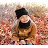 image:imageFunky Junque Kids Winter Fleece Lined Neck Warmer Ribbed Knit Pom Pom Winter Beanie Bundle Cold Weather Gaiter ToddlerBlack Faux Fur Pom