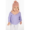image:imageFunky Junque Kids Winter Fleece Lined Neck Warmer Ribbed Knit Pom Pom Winter Beanie Bundle Cold Weather Gaiter ToddlerIndi Pink
