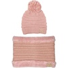 image:imageFunky Junque Kids Winter Fleece Lined Neck Warmer Ribbed Knit Pom Pom Winter Beanie Bundle Cold Weather Gaiter ToddlerIndi Pink