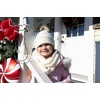 image:imageFunky Junque Kids Winter Fleece Lined Neck Warmer Ribbed Knit Pom Pom Winter Beanie Bundle Cold Weather Gaiter ToddlerIvory