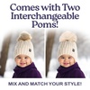 image:imageFunky Junque Knit Baby Beanie  Detachable Pom Pom Winter Hat for Infants 012 Months Soft Warm Infant Beanies Boys amp Girls2 Pack  Black  Beige