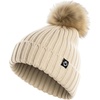 image:imageFunky Junque Knit Baby Beanie  Detachable Pom Pom Winter Hat for Infants 012 Months Soft Warm Infant Beanies Boys amp GirlsBeige