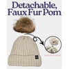 image:imageFunky Junque Knit Baby Beanie  Detachable Pom Pom Winter Hat for Infants 012 Months Soft Warm Infant Beanies Boys amp GirlsBeige