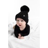 image:imageFunky Junque Knit Baby Beanie  Detachable Pom Pom Winter Hat for Infants 012 Months Soft Warm Infant Beanies Boys amp GirlsBlack