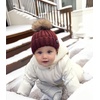 image:imageFunky Junque Knit Baby Beanie  Detachable Pom Pom Winter Hat for Infants 012 Months Soft Warm Infant Beanies Boys amp GirlsBurgundy
