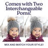 image:imageFunky Junque Knit Baby Beanie  Detachable Pom Pom Winter Hat for Infants 012 Months Soft Warm Infant Beanies Boys amp GirlsCharcoal