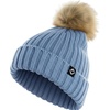 image:imageFunky Junque Knit Baby Beanie  Detachable Pom Pom Winter Hat for Infants 012 Months Soft Warm Infant Beanies Boys amp GirlsDenim