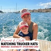 image:imageFunky Junque Matching Family Trucker Hat Set Adult amp Child Baseball Caps  Mommy amp me 2tone vintage snapback caps for family photos baby showers outings amp matching giftsBorn Free But Now Im Expensive  RedBeige