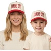 image:imageFunky Junque Matching Family Trucker Hat Set Adult amp Child Baseball Caps  Mommy amp me 2tone vintage snapback caps for family photos baby showers outings amp matching giftsKansas City  RedBeige
