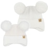 image:imageFunky Junque Matching Infant amp Toddler Pom Beanies  Winter Knit Hats for Baby Girls amp Siblings Adorable SetChenille Earflap  White