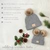 image:imageFunky Junque Matching Infant amp Toddler Pom Beanies  Winter Knit Hats for Baby Girls amp Siblings Adorable SetDiagonal Basketweave  Heather Grey