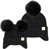 image:imageFunky Junque Matching Infant amp Toddler Pom Beanies  Winter Knit Hats for Baby Girls amp Siblings Adorable SetEar Flap  Black