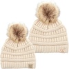 image:imageFunky Junque Matching Infant amp Toddler Pom Beanies  Winter Knit Hats for Baby Girls amp Siblings Adorable SetFaux Fur Pom  Beige