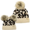 image:imageFunky Junque Matching Infant amp Toddler Pom Beanies  Winter Knit Hats for Baby Girls amp Siblings Adorable SetLeopard  Beige