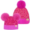 image:imageFunky Junque Matching Infant amp Toddler Pom Beanies  Winter Knit Hats for Baby Girls amp Siblings Adorable SetSequin  Hot Pink