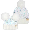 image:imageFunky Junque Matching Infant amp Toddler Pom Beanies  Winter Knit Hats for Baby Girls amp Siblings Adorable SetSequin  White