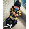 image:imageFunky Junque Matching Infant amp Toddler Pom Beanies  Winter Knit Hats for Baby Girls amp Siblings Adorable SetToddlerInfant  Black 2 Pack