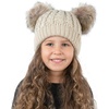 image:imageFunky Junque Matching Sets Kids Beanie Hat Scarf Texting Gloves Bundle Girls Boys ToddlerBeige Natural Double Pom