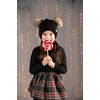 image:imageFunky Junque Matching Sets Kids Beanie Hat Scarf Texting Gloves Bundle Girls Boys ToddlerBlack  Natural Double Pom