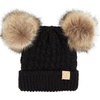 image:imageFunky Junque Matching Sets Kids Beanie Hat Scarf Texting Gloves Bundle Girls Boys ToddlerBlack  Natural Double Pom