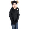image:imageFunky Junque Matching Sets Kids Beanie Hat Scarf Texting Gloves Bundle Girls Boys ToddlerBlack  Natural Double Pom