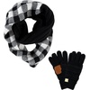 image:imageFunky Junque Matching Sets Kids Infinity Scarf Texting Gloves Bundle Girls Boys ToddlerBuffalo Checker  BlackWhite