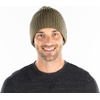 image:imageFunky Junque Mens Ribbed Knit Beanie  Soft Winter Hat for Men amp Women Lightweight Stretch Toboggan Cozy Unisex Knit CapOlive