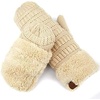 image:imageFunky Junque Mittens for Women  Fleece Lined Womens Winter Gloves Fuzzy Warm Mittens Cold Weather Fashion AccessoriesBeige