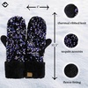 image:imageFunky Junque Mittens for Women  Fleece Lined Womens Winter Gloves Fuzzy Warm Mittens Cold Weather Fashion AccessoriesChunky Sequin  Dark PurpleBlack