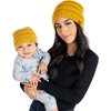 image:imageFunky Junque Mommy amp Me Beanie Set  Matching Knit Winter Hats for Baby Toddler Kids amp Moms Cute Family Beanies BundleAdult  Infant  Ribbed  Mustard 2 Pack
