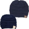 image:imageFunky Junque Mommy amp Me Beanie Set  Matching Knit Winter Hats for Baby Toddler Kids amp Moms Cute Family Beanies BundleAdult  Infant  Ribbed  Navy 2 Pack