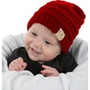 image:imageFunky Junque Mommy amp Me Beanie Set  Matching Knit Winter Hats for Baby Toddler Kids amp Moms Cute Family Beanies BundleAdult  Infant  Ribbed  Red 2 Pk