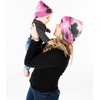 image:imageFunky Junque Mommy amp Me Beanie Set  Matching Knit Winter Hats for Baby Toddler Kids amp Moms Cute Family Beanies BundleAdult  Infant  Tie Dye  BlackHot Pink 2 Pk
