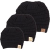 image:imageFunky Junque Mommy amp Me Beanie Set  Matching Knit Winter Hats for Baby Toddler Kids amp Moms Cute Family Beanies BundleAdult  Toddler  Infant  Black  Ribbed 3pk