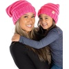 image:imageFunky Junque Mommy amp Me Beanie Set  Matching Knit Winter Hats for Baby Toddler Kids amp Moms Cute Family Beanies BundleAdult  Toddler  Oversized Candy Pink 2 Pk
