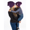 image:imageFunky Junque Mommy amp Me Beanie Set  Matching Knit Winter Hats for Baby Toddler Kids amp Moms Cute Family Beanies BundleAdult  Toddler  Oversized Dark Purple 2 Pk