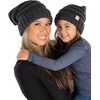 image:imageFunky Junque Mommy amp Me Beanie Set  Matching Knit Winter Hats for Baby Toddler Kids amp Moms Cute Family Beanies BundleAdult  Toddler  Oversized Melange Grey 2 Pk