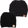 image:imageFunky Junque Mommy amp Me Beanie Set  Matching Knit Winter Hats for Baby Toddler Kids amp Moms Cute Family Beanies BundleAdult  Toddler  Ribbed  Black 2 Pk