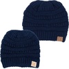 image:imageFunky Junque Mommy amp Me Beanie Set  Matching Knit Winter Hats for Baby Toddler Kids amp Moms Cute Family Beanies BundleAdult  Toddler  Ribbed  Navy 2 Pk