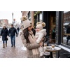 image:imageFunky Junque Mommy amp Me Double Pom Beanies  Mama amp Mini Matching Winter Outfits Mom amp Infant Baby Girl Beanie Hat SetDiagonal Basketweave  Beige