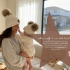 image:imageFunky Junque Mommy amp Me Double Pom Beanies  Mama amp Mini Matching Winter Outfits Mom amp Infant Baby Girl Beanie Hat SetDiagonal Basketweave  White