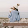image:imageFunky Junque Mommy amp Me Double Pom Beanies  Mama amp Mini Matching Winter Outfits Mom amp Infant Baby Girl Beanie Hat SetEarflap  Ivory