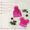 image:imageFunky Junque Mommy amp Me Double Pom Beanies  Mama amp Mini Matching Winter Outfits Mom amp Infant Baby Girl Beanie Hat SetSequin  Hot Pink