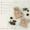 image:imageFunky Junque Mommy amp Me Double Pom Beanies  Mama amp Mini Matching Winter Outfits Mom amp Infant Baby Girl Beanie Hat SetTerry Chenille  Beige